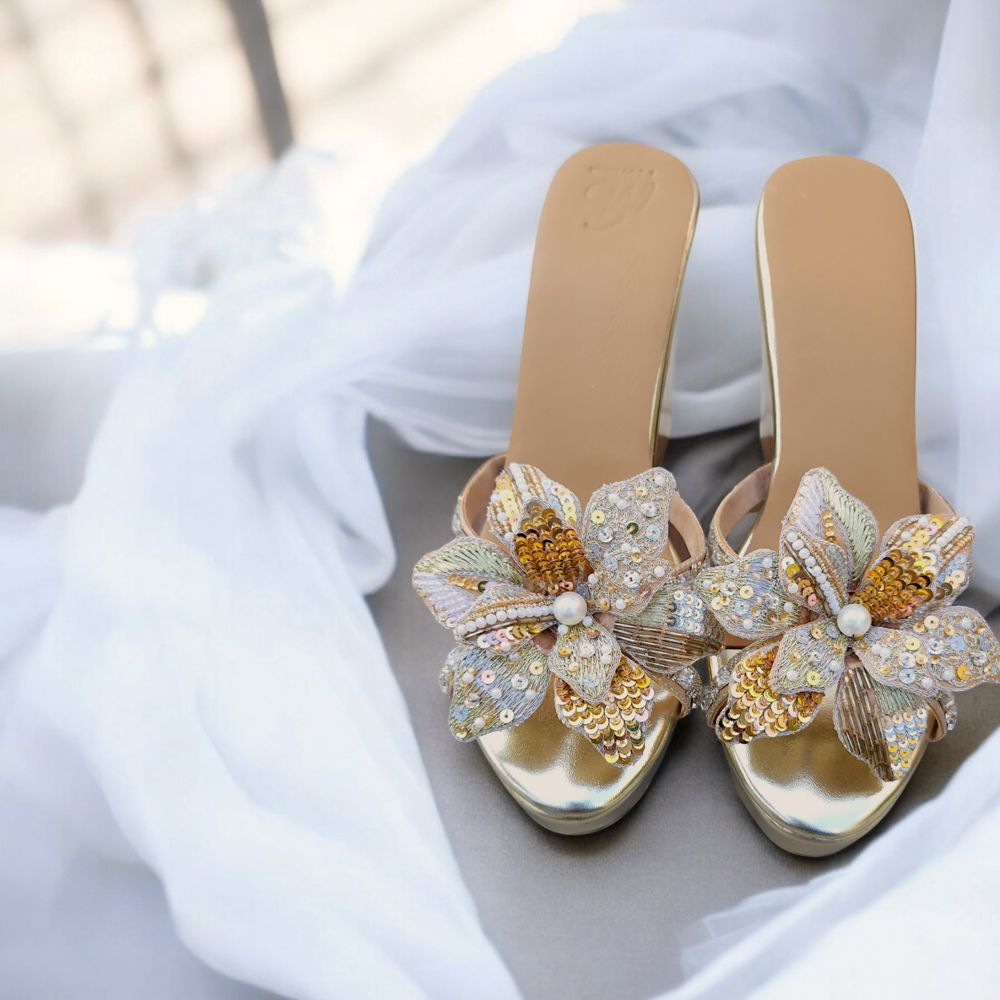 Dahlia Gold Wedge Heel